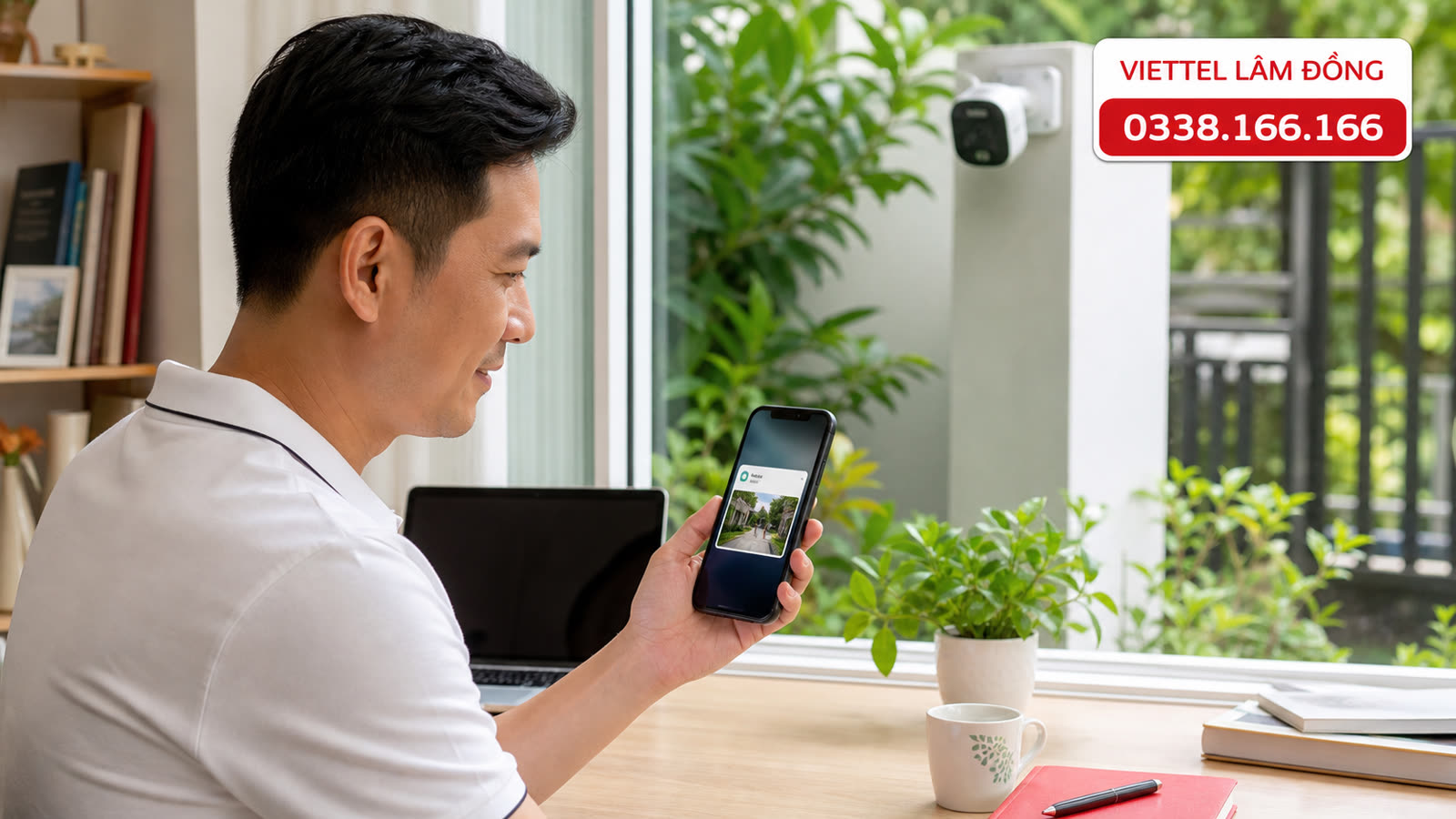 Người dùng quản lý thông báo camera HC34 ngoài trời trên điện thoại