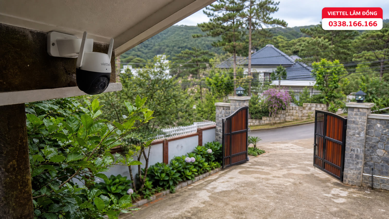 Camera HC34 ngoài trời quan sát cổng và lối xe vào nhà