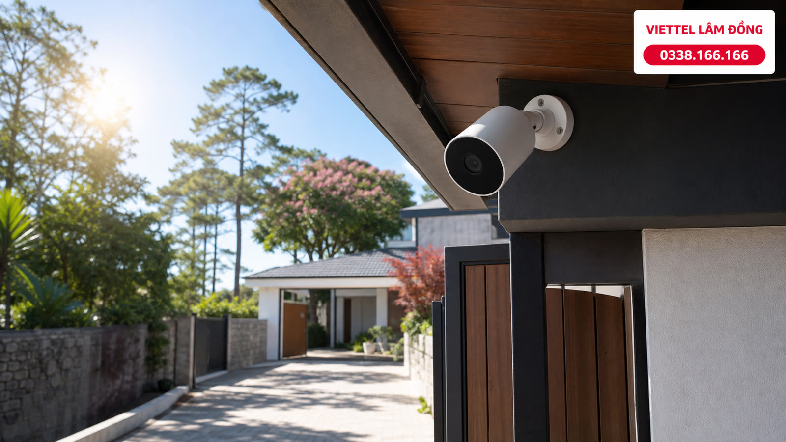 Camera HC34 ngoài trời đặt lệch để tránh ánh nắng trực tiếp