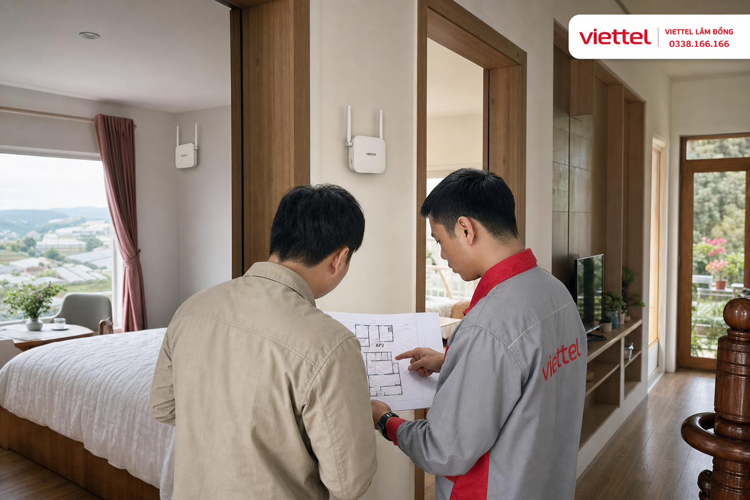 Khảo sát vùng phủ WiFi tại homestay ở Lâm Đồng.