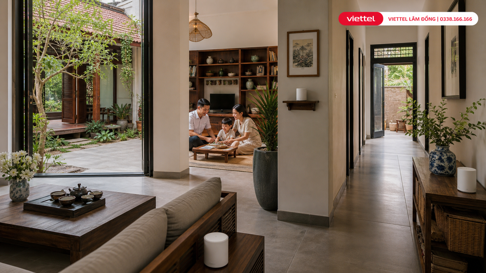 Bố trí thiết bị Mesh WiFi trong không gian nhà vườn