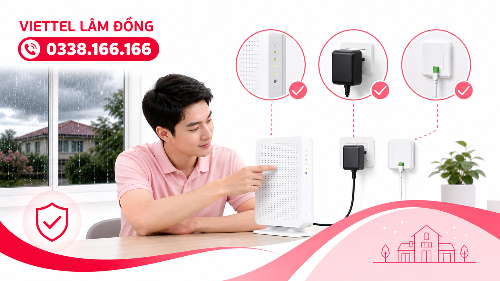 Modem WiFi được đặt khô thoáng trong nhà
