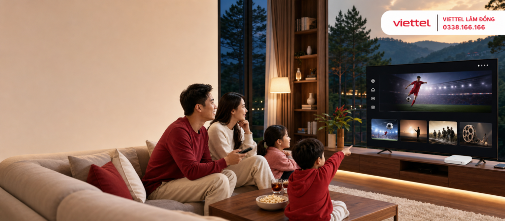 Gia đình tại Lâm Đồng xem TV360 trên Smart TV
